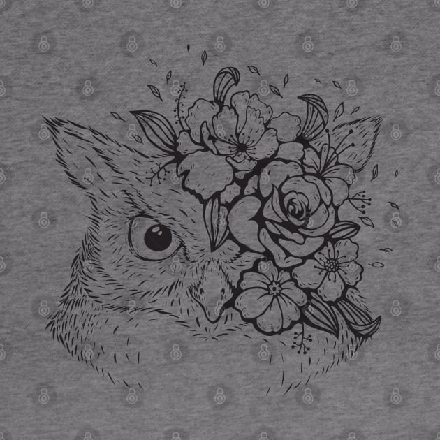 Owl with floral design by Mako Design 